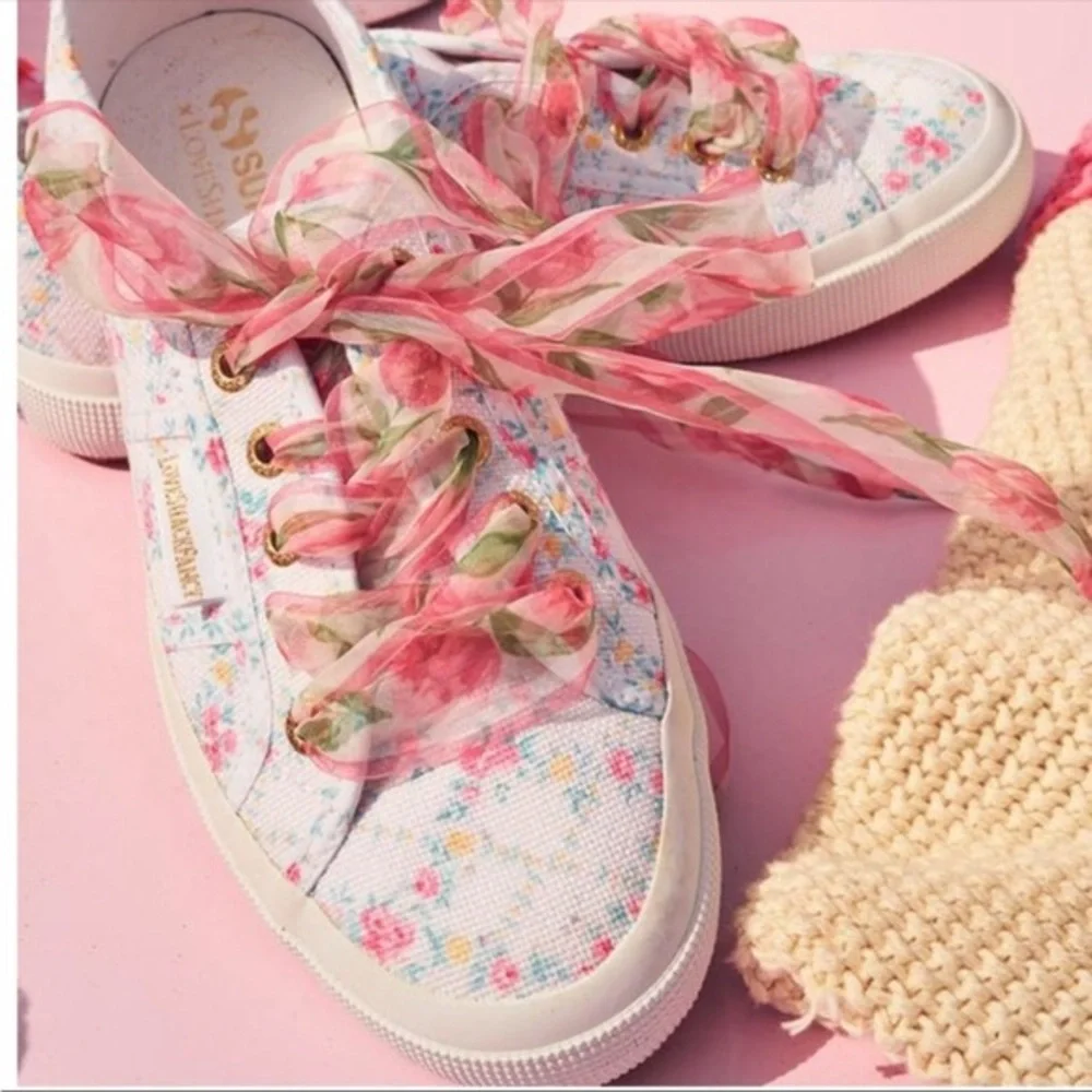 Anthropologie-Superga 2750 Fancot Lace up Round toe Floral Sneaker GREEN LEAF